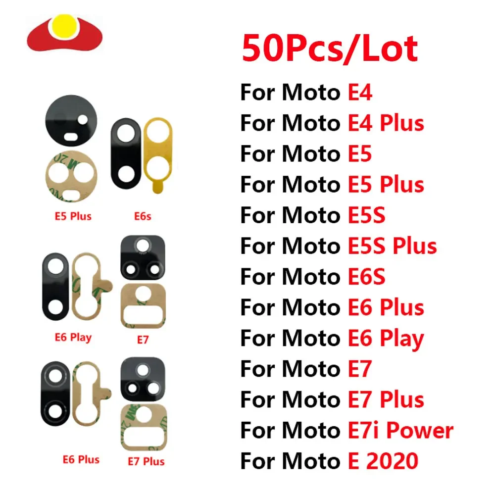 

50Pcs For Motorola Moto E4 E5 E5S E6S E6 E7 Plus Play E6s E7i Power E 2020 Rear Back Camera Glass Lens With Sticker Replacement