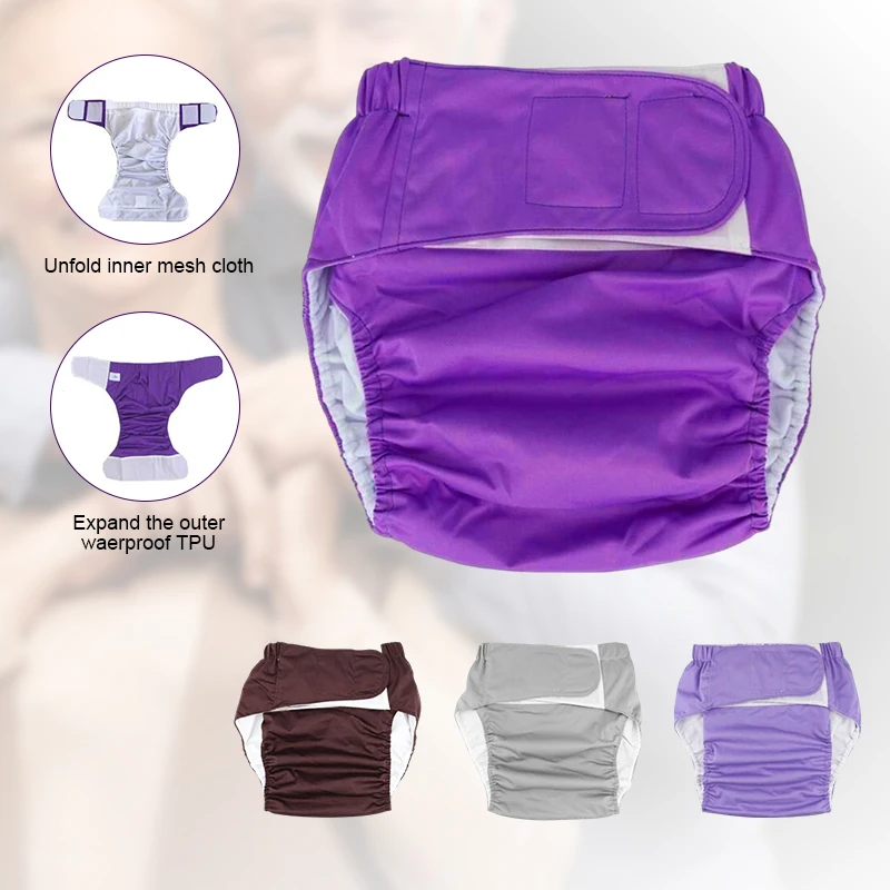 Adult Cloth Diaper Nappy Reusable Washable for Men Women Disability Incontinence Reusable Insert Hook Loop Feminine Hygiene pad