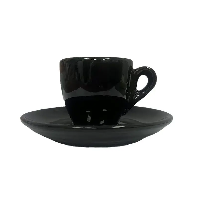 

High End 9mm Thick Coffee Cup 50ml Nespresso Cups Matching Grade Black Cup Porcelain Tea Cups And Saucers Cafe Cup Saucer