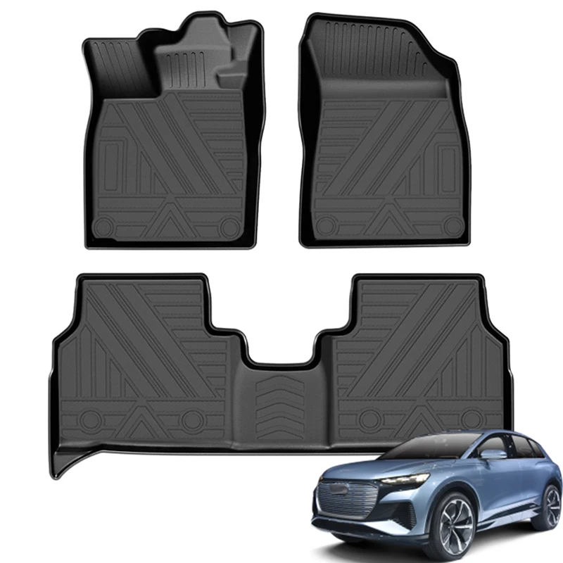 3pcs For Audi Q4 E-TRON Floor Mats Waterproof Rubber Mats Floor Liners Car Accessories 2021-2023