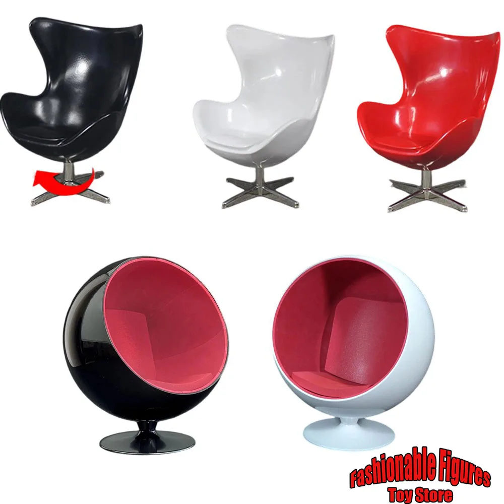 

ZYTOYS 1/6 Scale Rotatable Egg Chair Mini Chair Dollhouse Miniature Furniture Toys Soldiers BJD Dolls Scene Accessory