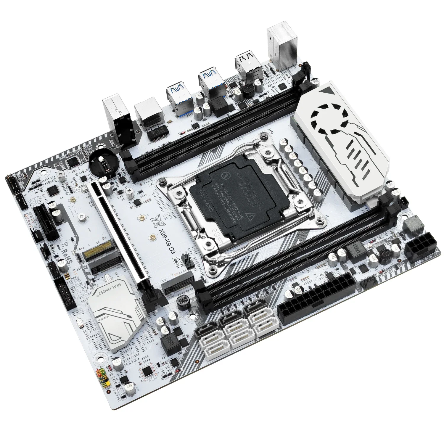 Imagem -02 - Motherboard Combo Processador Lga 2113 Xeon e5 2676 v3 Cpu Kit Ram Ddr3 2x8gb de Memória Nvme M.2 Quatro Canais Machinist-x99 k9 d3