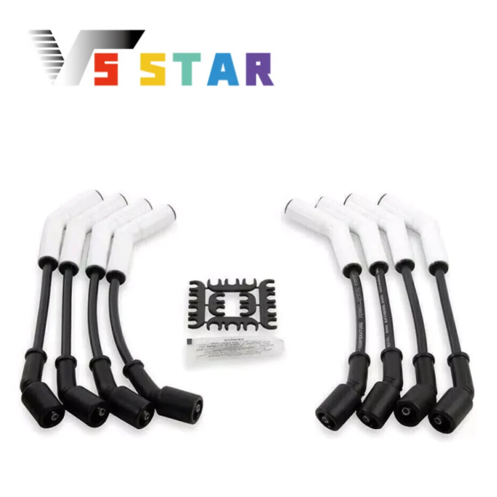

8pcs High Quality Spark Plug Wire Set 9070C Extreme 9000 Ceramic Boot For 2007-2008 Silverado 1500 2500HD 3500HD EL-1027