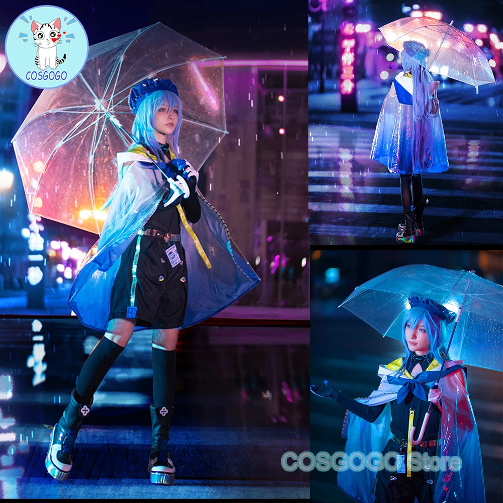 COSGOGO Game Arknights Cosplay Costume Mizuki Clothes Wig Shoes Umbrella Anime Cosplays Suit Fancy Outfits Cloakl Uniform Suit W