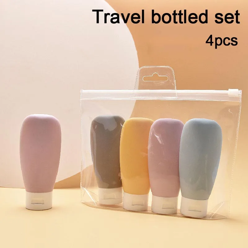 Bouteilles de voyage en Silicone de 60ml, tout pour conteneurs, ensemble de bouteilles de voyage rechargeables, ensemble d'emballage de voyage, Kit de bouteilles de shampoing