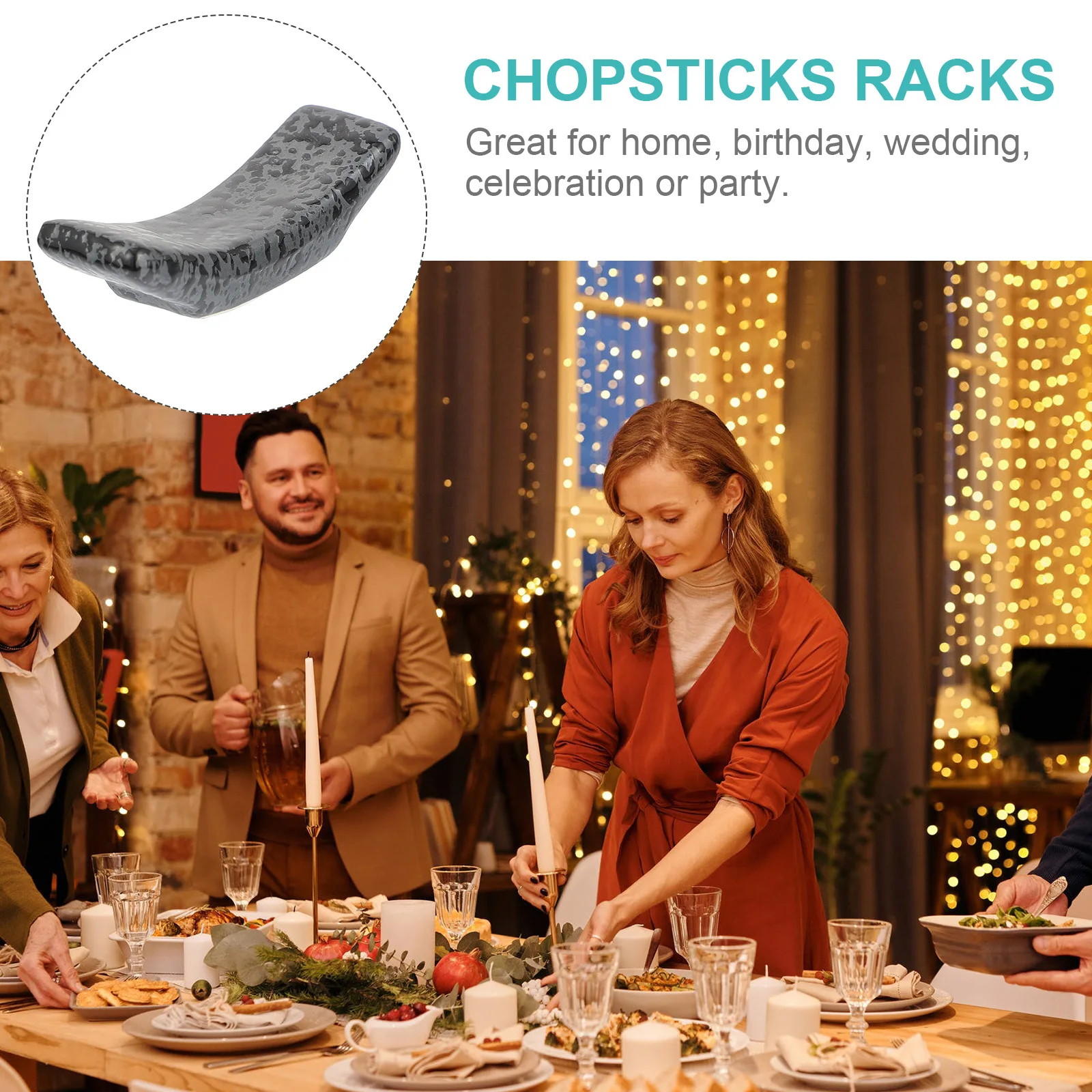 

5Pcs Ceramic Japanese Chopsticks Racks Spoon Holders Tableware Rest for Home Wedding Birthday Celebration