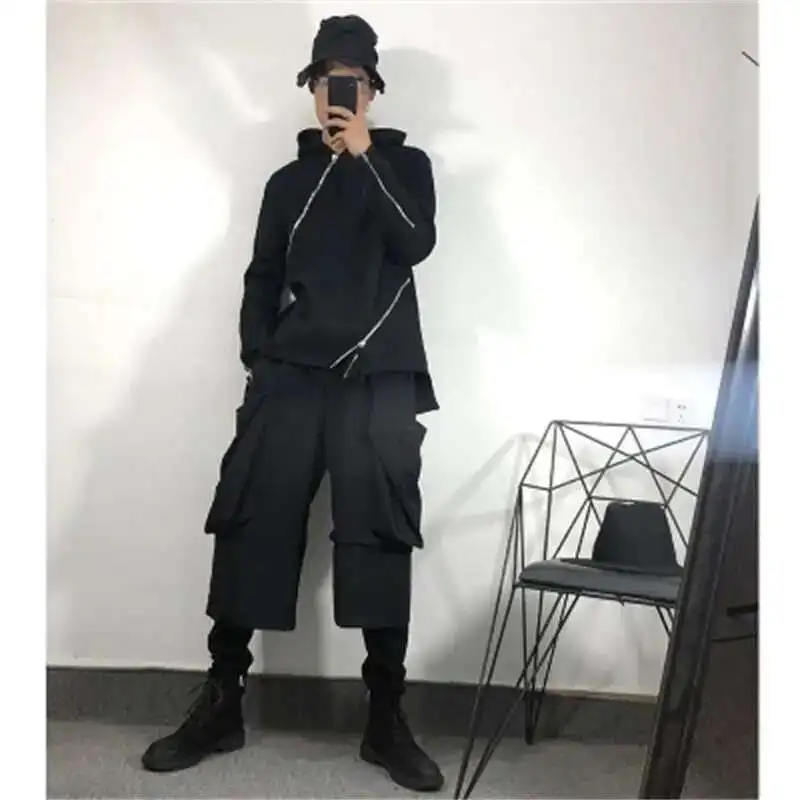Men Sports Dark And Personality Spring Autumn Two-Piece Original Fake Harun Trousers Street Fashion Brand Hip Hop Cargo Pants