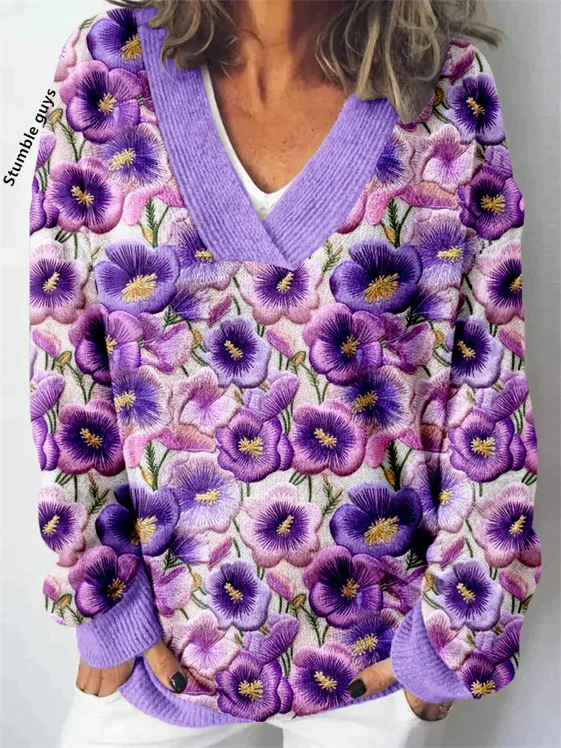 가을 겨울 여성 스웨터 패션 캐주얼 유럽 미국 따뜻한 크리스마스 눈사람 개 사슴 프린트 Y2K 니트 탑 ​