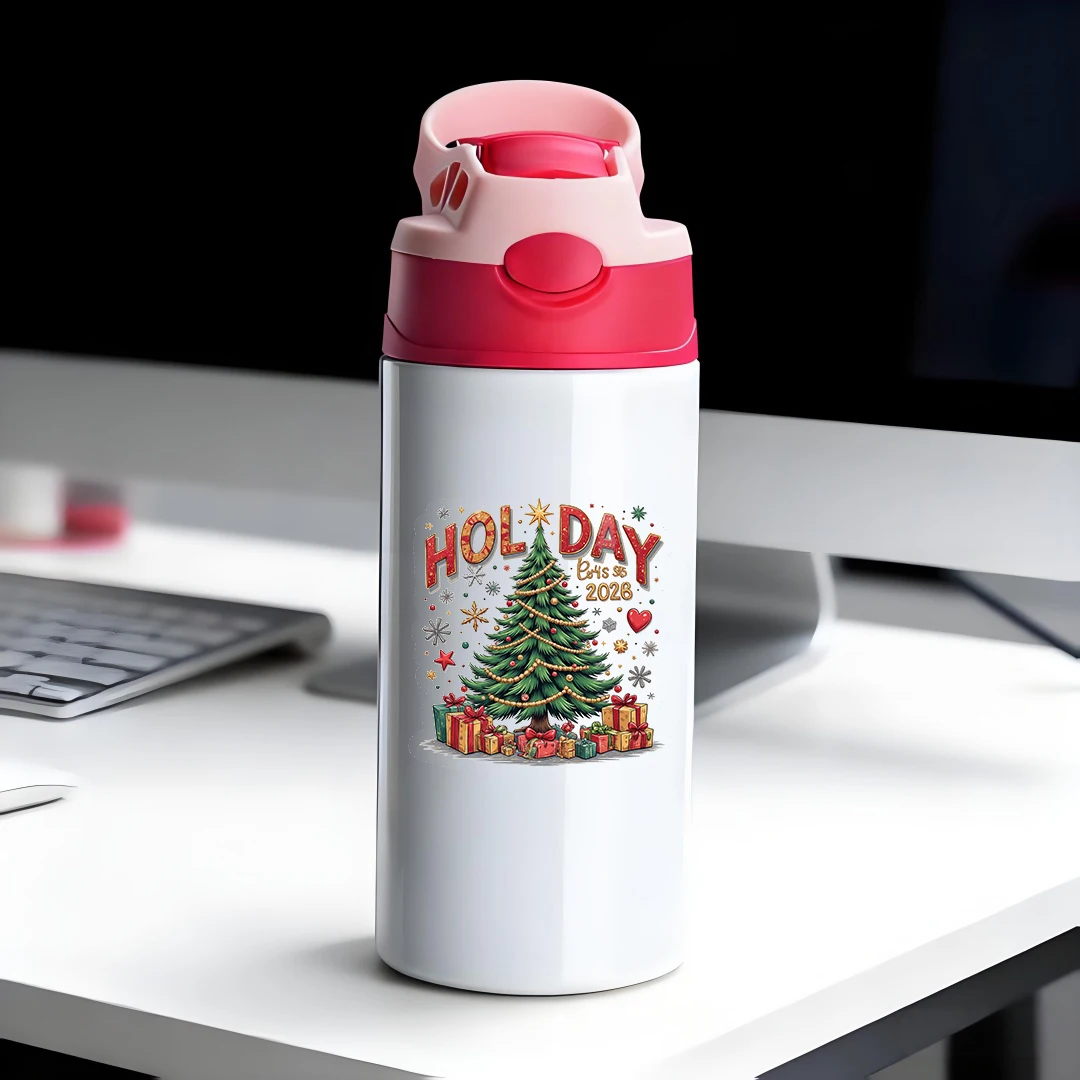 

304 Stainless Steel Insulated Cup Cartoon Christmas Tree Straw Cup Kids Insulated Cup Christmas Gift Set 2026 Holiday New Arriv