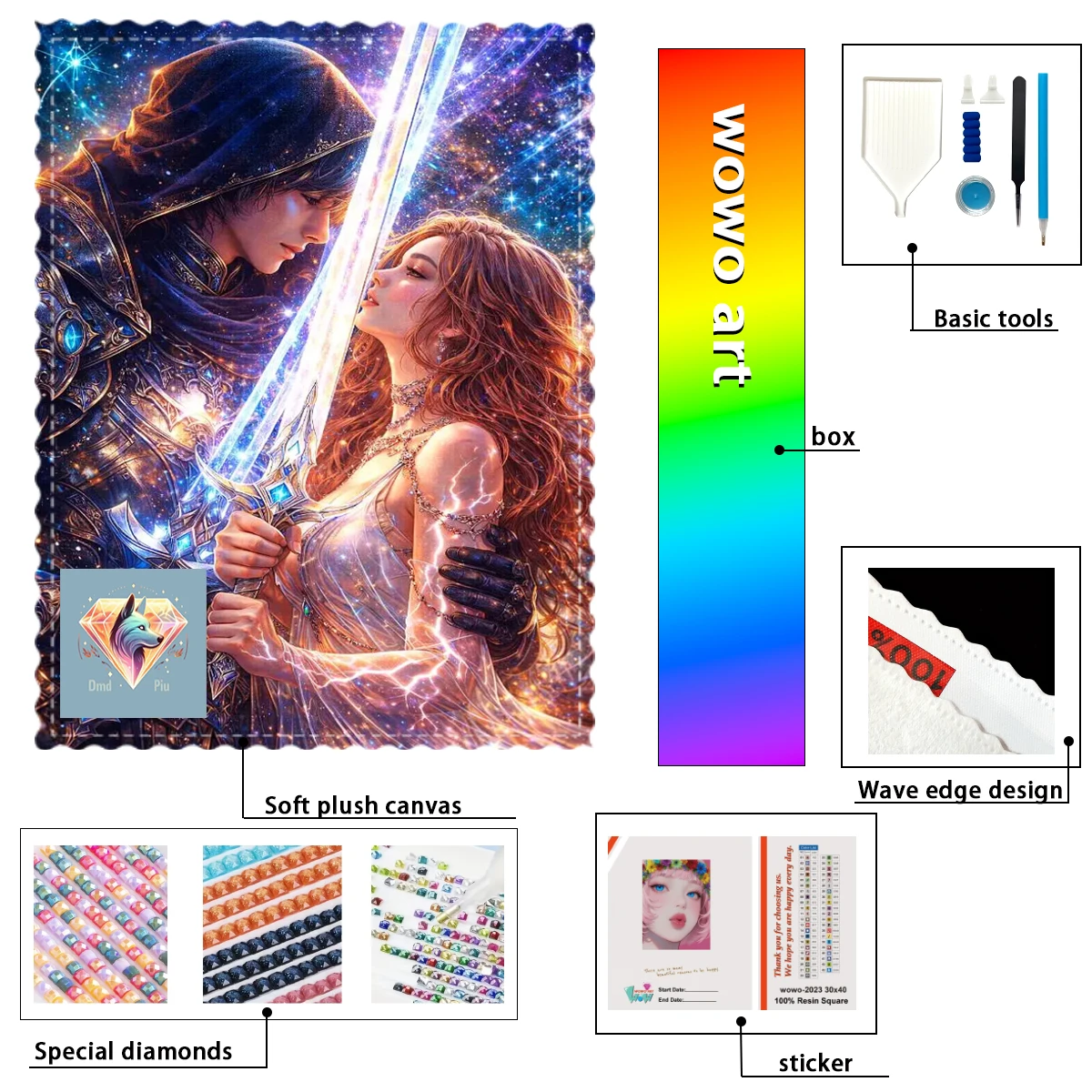 

【Piu Diamond Art】Набор для алмазной вышивки EL CABALLERO Y LA DONCELLA из 100% смолы FD+AB+CR: Идеальное произведение, стоящее того, чтобы приобрести