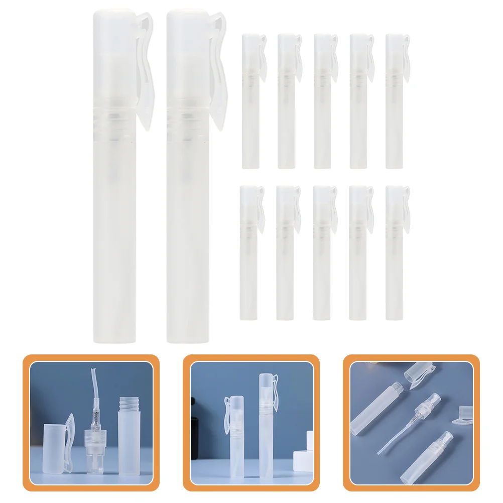 12 Stuks Draagbare Mini Spray Flessen Reisformaat Hervulbare Plastic Parfum Containers Lekvrij Voor Huidverzorging Water Parfum