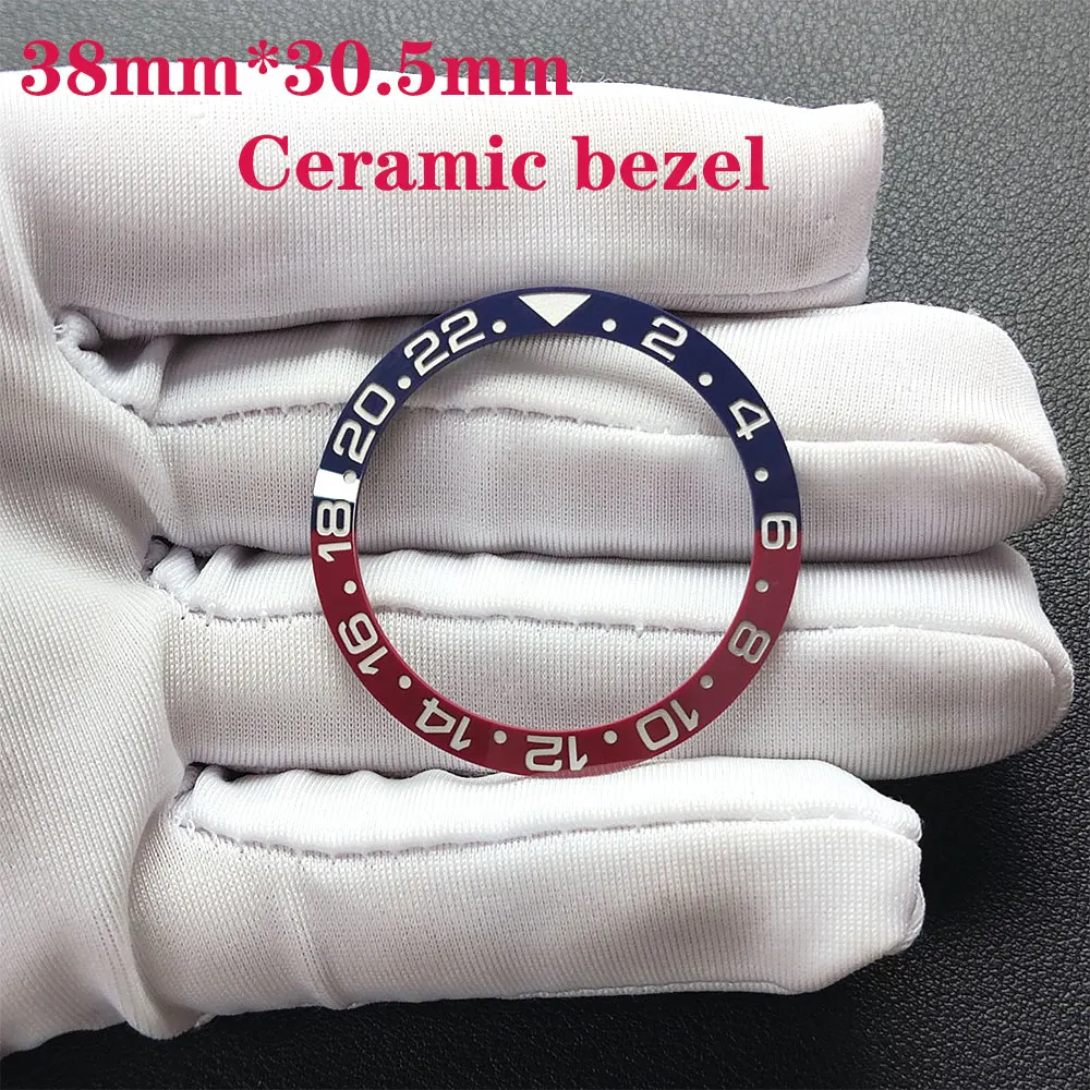 

Оригинальная керамическая вставка для безеля GMT 38мм*30.5мм, сине-красная, для замены аксессуаров часов, A+ для корпуса мужских часов 40мм