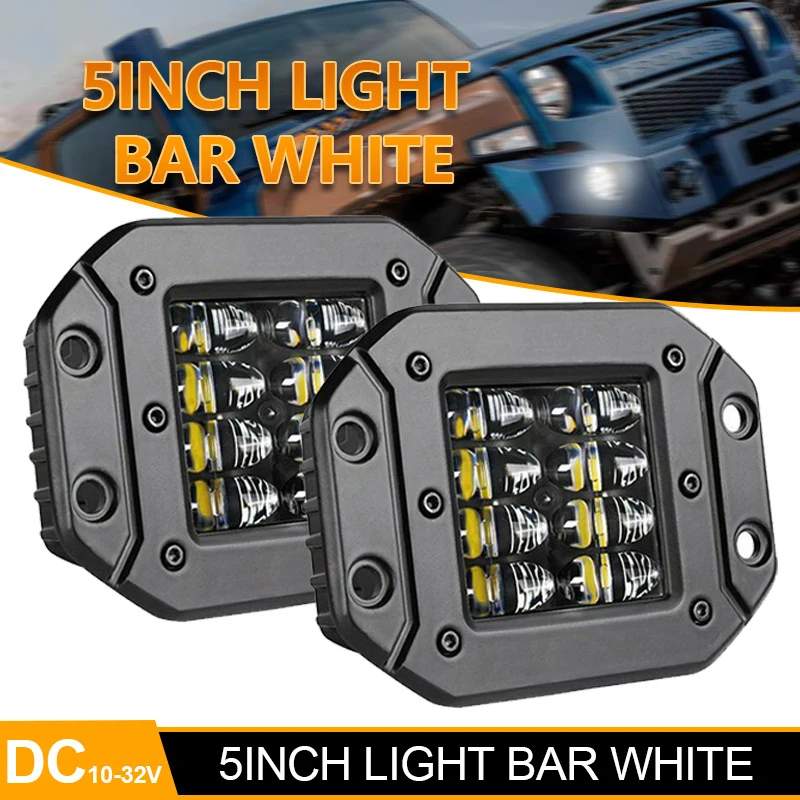 5 Inch 40W LED Work Light Bar For Jeep Wrangler Car Truck Offroad Boat ATV Spot Beam Lenses LED Pods Driving Fog Light 12V 24V