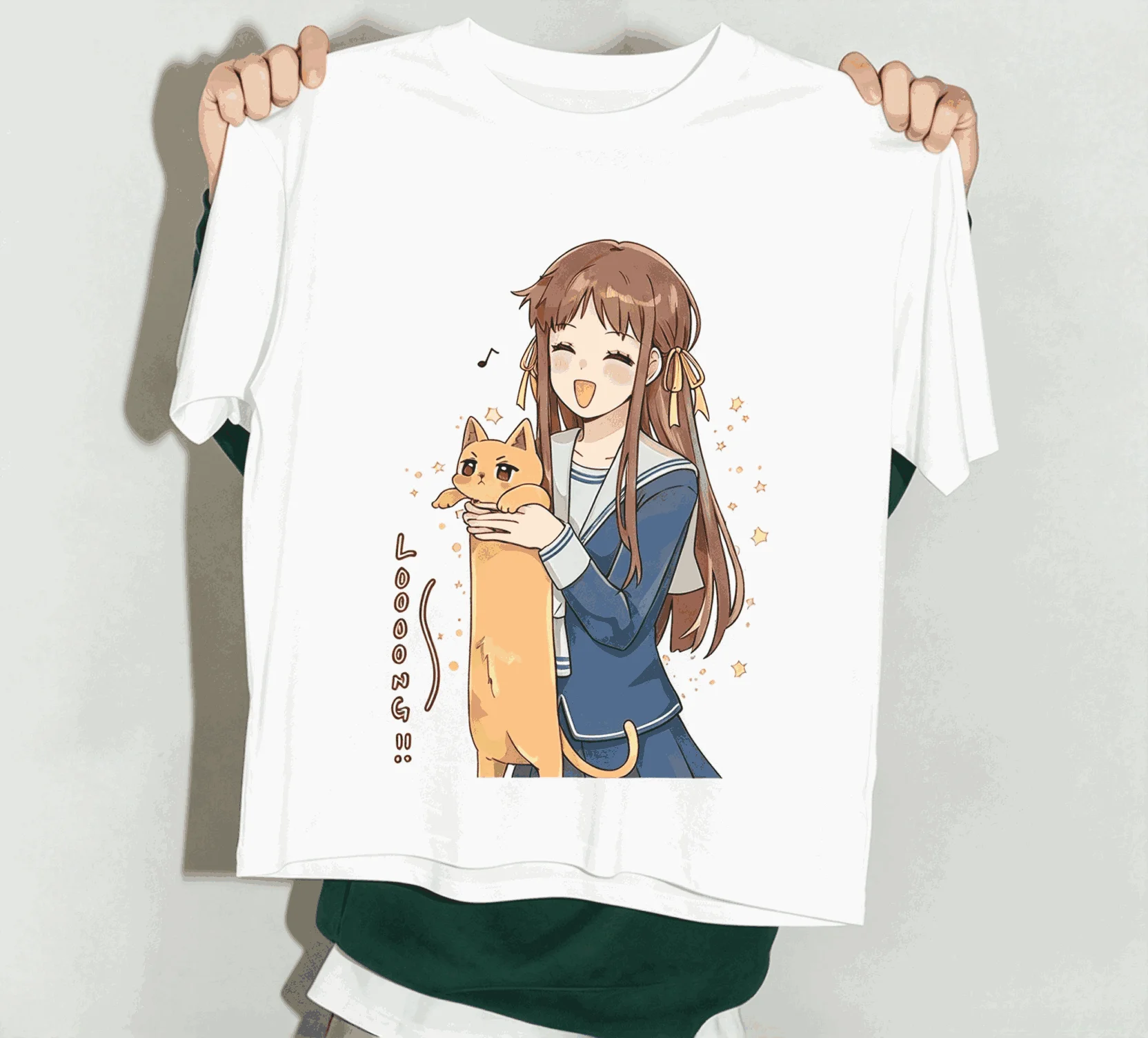 Fruits Basket Summer New Cotton Retro Unisex Casual Fashion T-shirt High Street Oversized Unisex Trendy Vintage Loose Couples