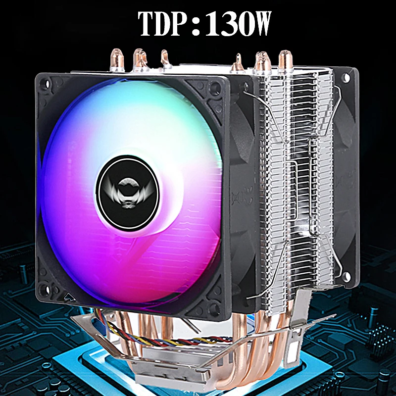 

QIUzAim PC Efficient Cooling Fan 4 Heat Pipe CPU Processor Installing LGA2011 x79 x99 E5 2099 115x 1200 1700 i3 i5 i7 AMD 2066