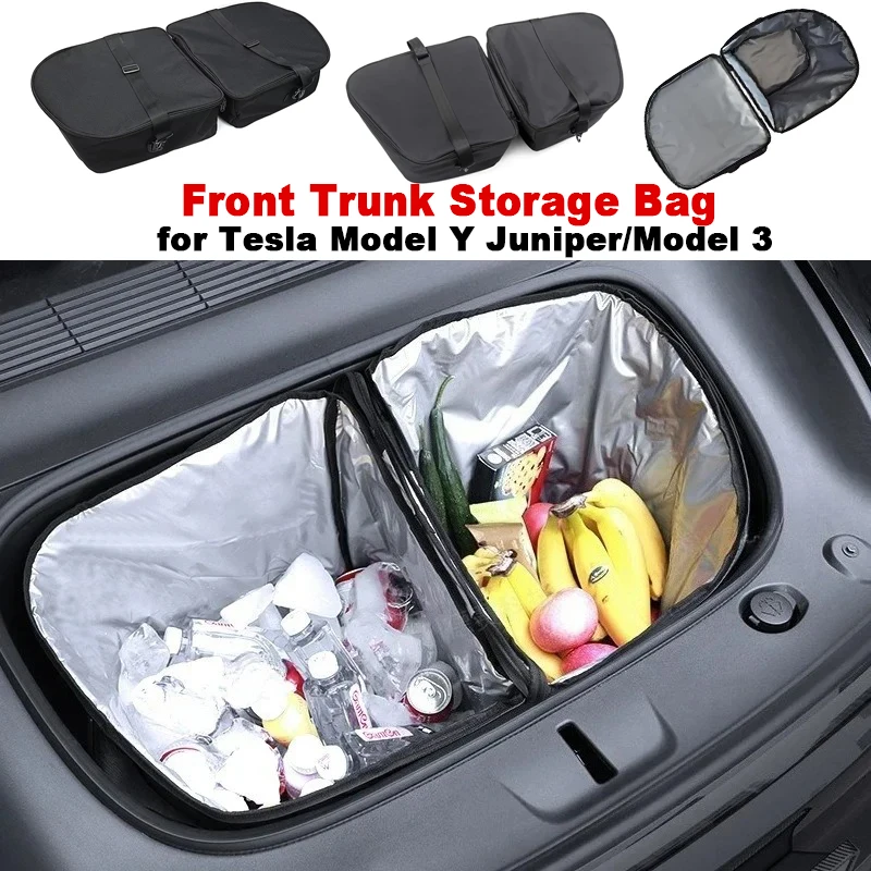 

Front Trunk Storage Bag for Tesla Model Y Juniper/Model 3 Car Accessories Portable Waterproof Heat Outdoors Organizer Packets