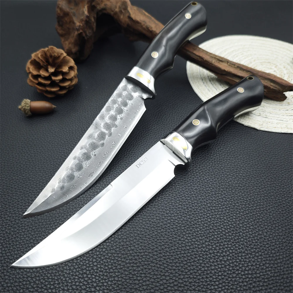 

DC53/Damascus Blade, ручки из черного дерева, тактический нож, инструменты для кемпинга, охотничьи ножи для выживания, ручные инструменты для самообороны