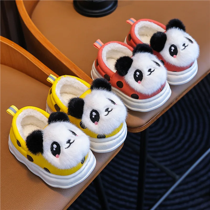 

Children Cotton Slippers Winter Cartoon Animal Warm Home Shoes Indoor Anti Slip Girls Boys Furry Slippers Soft Sole Kids Shoes