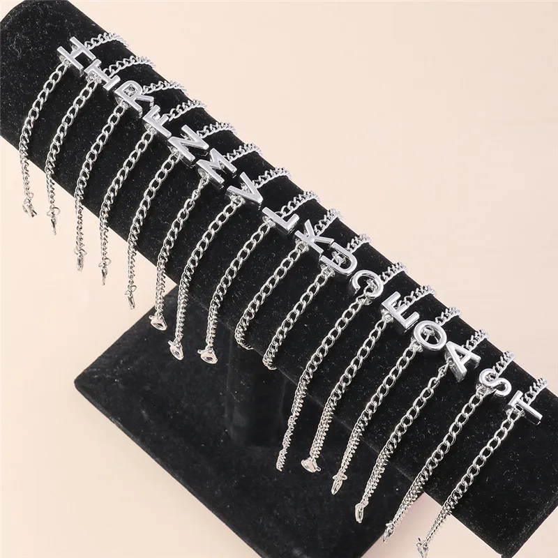 

Aihua Womens Jewelry Name Initials 26 Letters Pendant Bracelet A-Z Alphabet Bracelet Girls Kids Birthday Jewelry Gifts