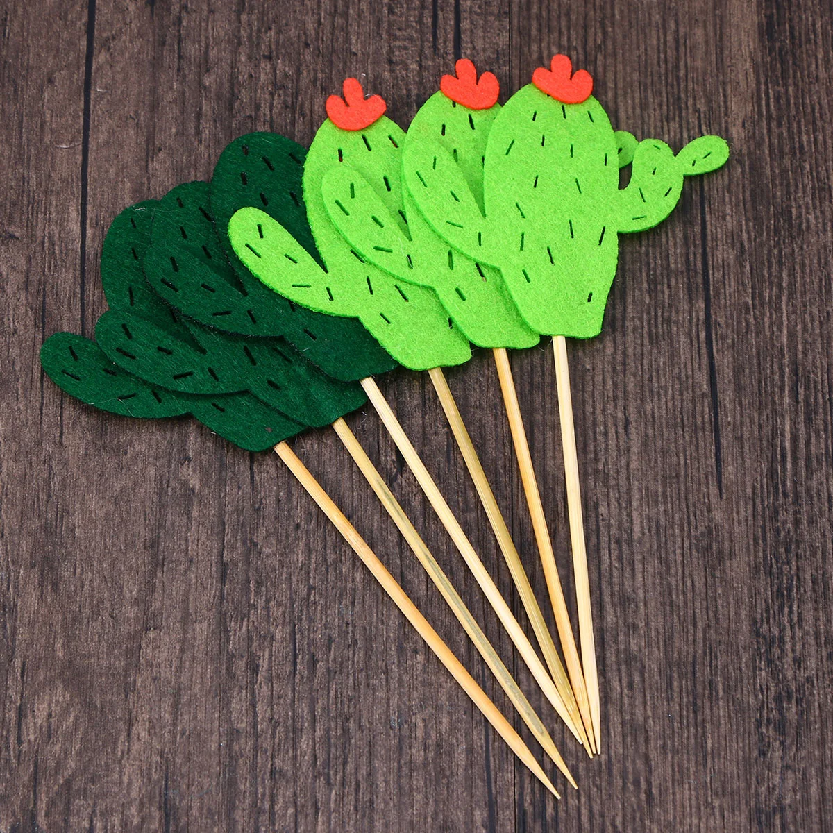

6Pcs Beautiful Cactus Cake Decor Premium Safe Insert for Birthday Festival Party Dessert Cake Topper Use Dessert Insert