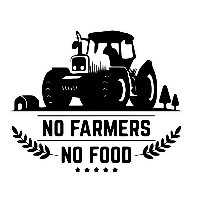 Support Farmers Outfit No Farmers No Food Bumper Sticker Vinyl Decal  High-quality waterproof PVC sticker