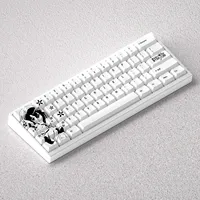 73 Keys Anime Keycaps Katou Megumi White PBT Dye Sublimation Cherry for 60 65 68 Mechanical Keyboard Akko Fun60Pro Mad60he Game