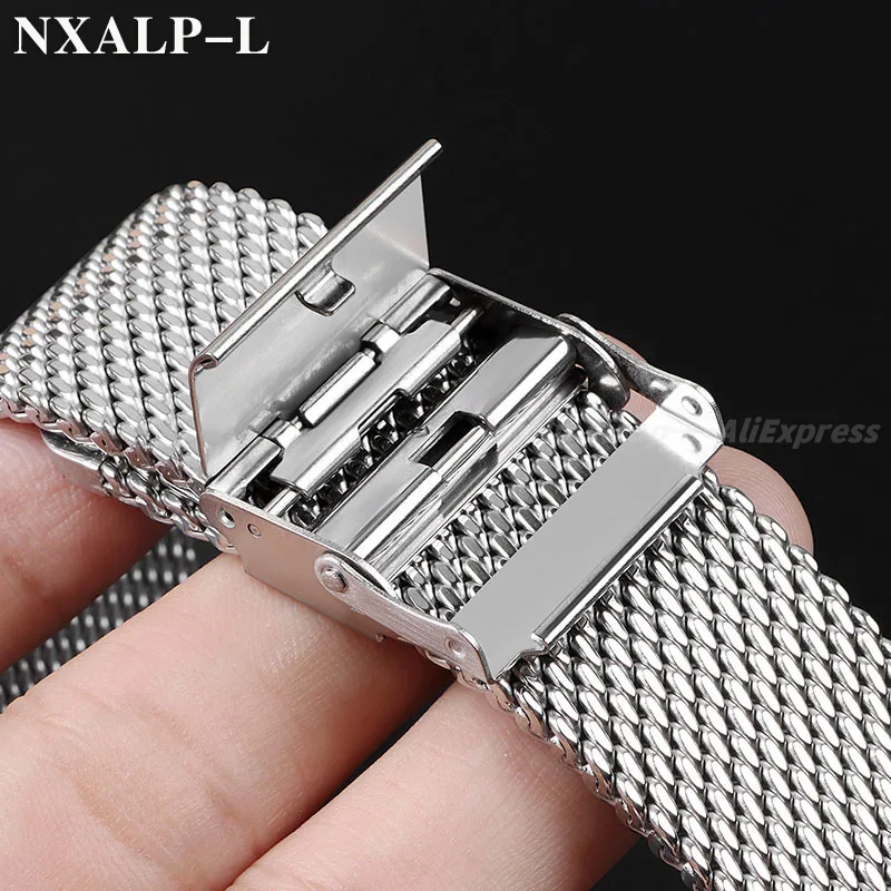 1.0 مللي متر Milanese شبكة حزام ساعة اليد ل أوميغا ل DW حزام الساعات الإفراج السريع الفولاذ المقاوم للصدأ حزام معصمه 18 مللي متر 20 مللي متر 22 مللي متر 24 مللي متر