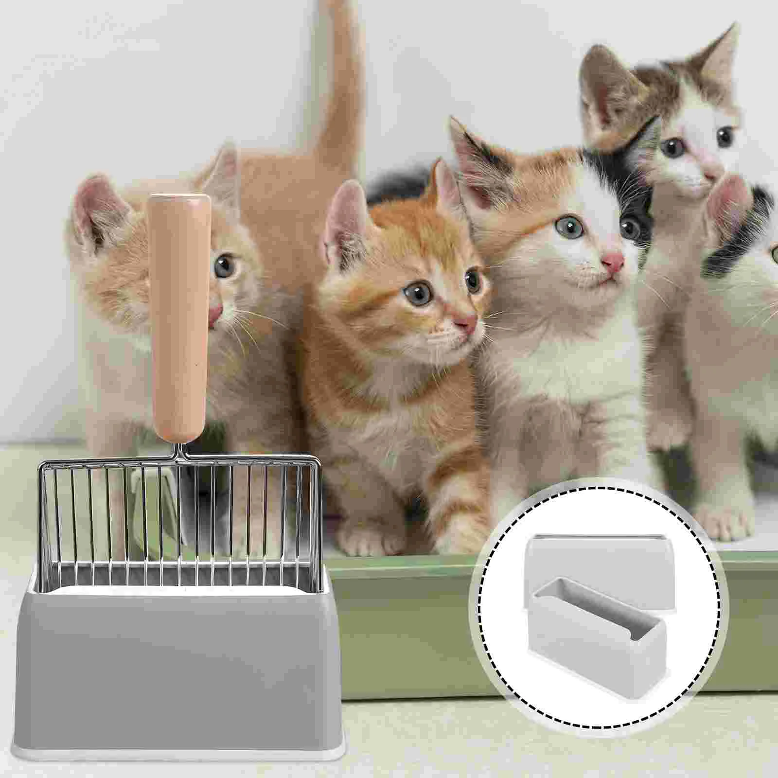 

2 Pcs Cat Litter Scoop Base Holders Scooper Household Creative Stands Plastic Pets