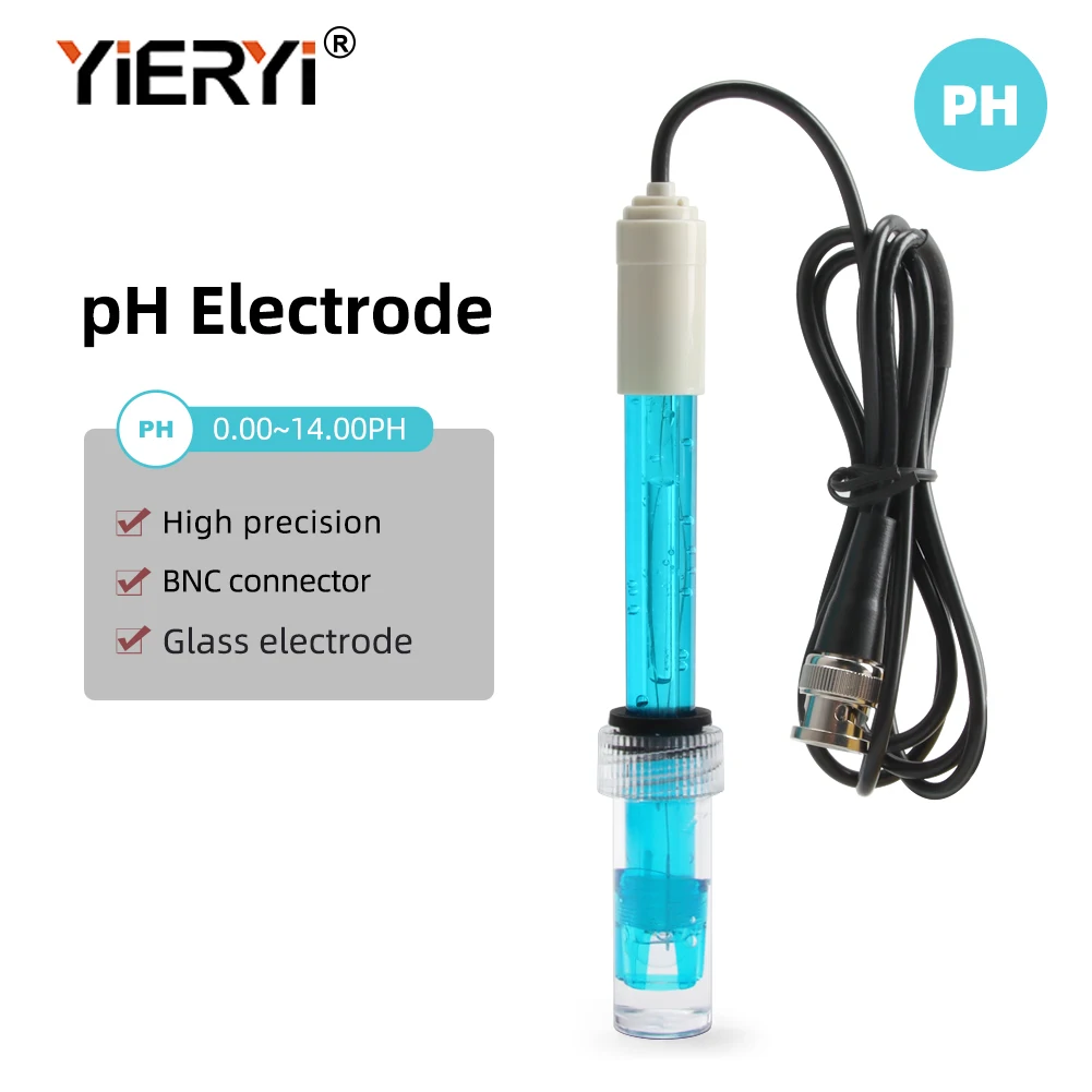 Yieryi pH/ORP-Elektrode mit BNC-Schnittstelle, pH 0-14, ORP 0~±1999mV für Wasserqualitätsüberwachung, Labor, Aquarium, Hydroponik-Tests