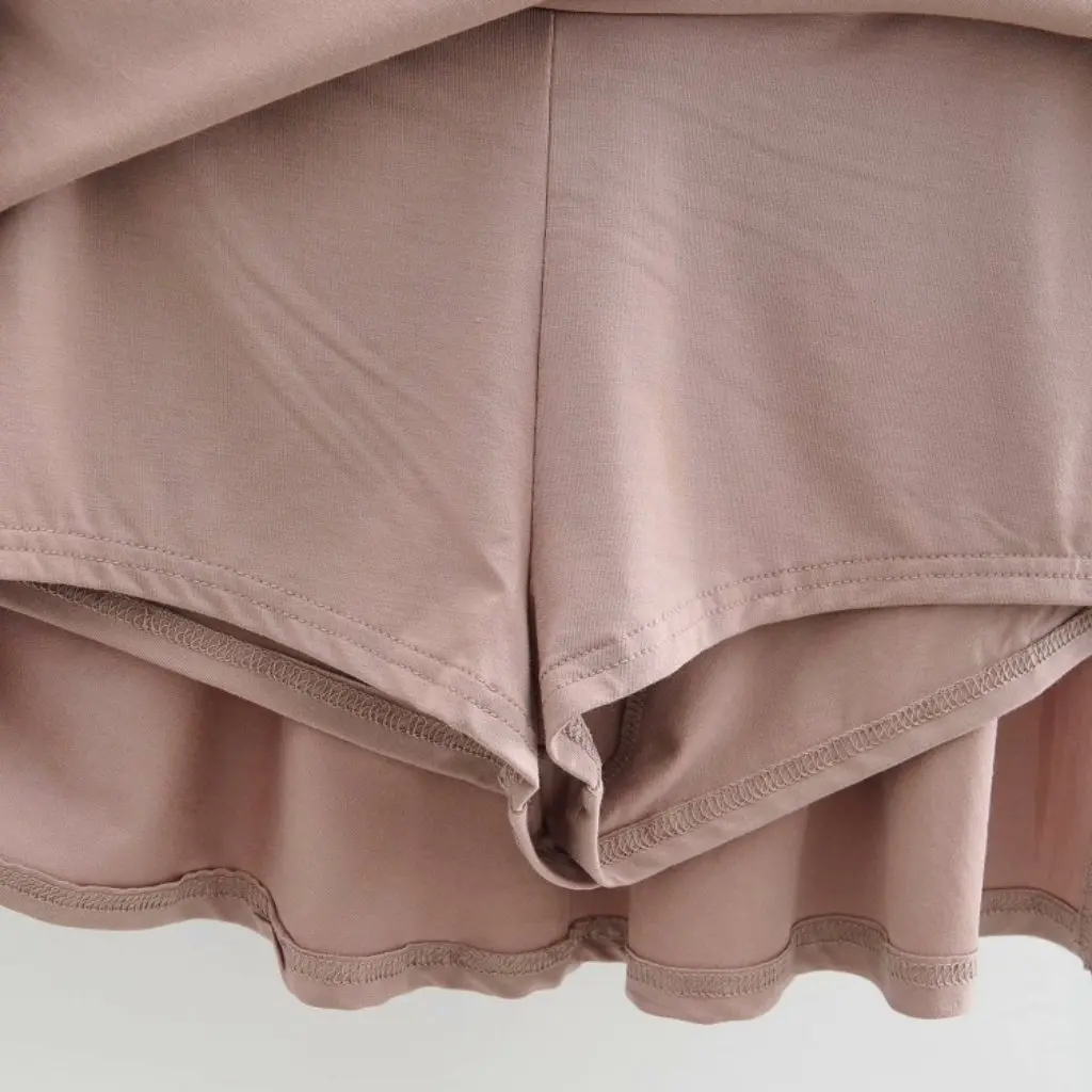 

Summer Women's High Waist Split Stretch Fitness Sports Short Culottes European American Fashion Solid Color Slimming