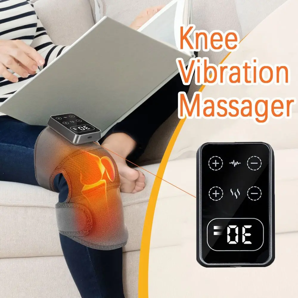 5 Gears Eletric Knee Massager Multifunction Rechargeable Heat Knee Massage Brace Relief Fatigue Knee Joint Massager