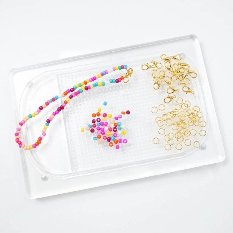  2Pcs/set Bead Picker and Slip-Resistant Mat Bead Scoops and Skid-Proof Mat