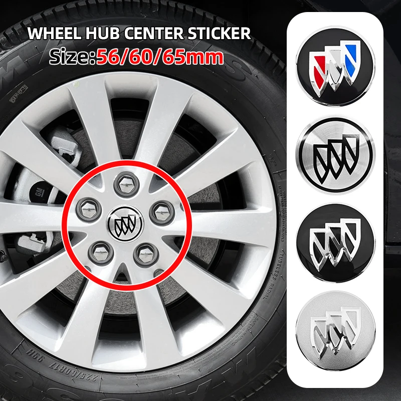4 pegatinas para el centro de la rueda del coche, emblema Hup de 56mm, 60mm, 65mm, para Buick Park Avenue, Royaum, Enclave, Encore, LaCrosse, Verano, Excelle GT