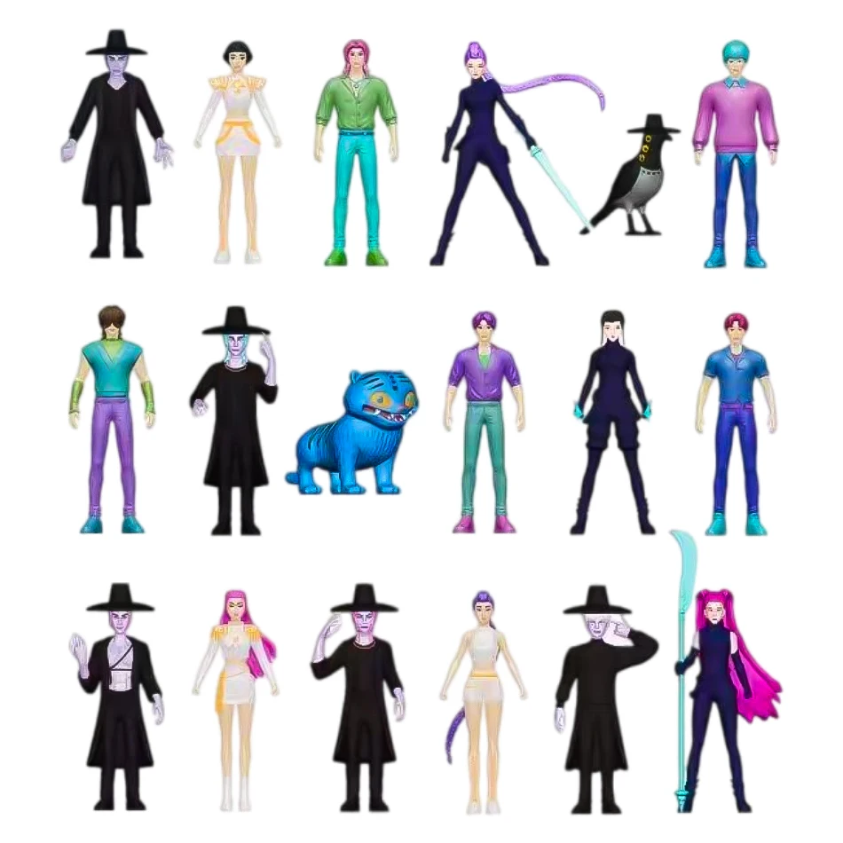 Figurka Kpop Demon Hunt Anime Blind Box Series Tygrys Figurka Zabawka Dekoracja na Biurko Statuetki Ozdoba Halloween/Boże Narodzenie Prezent dla Dzieci