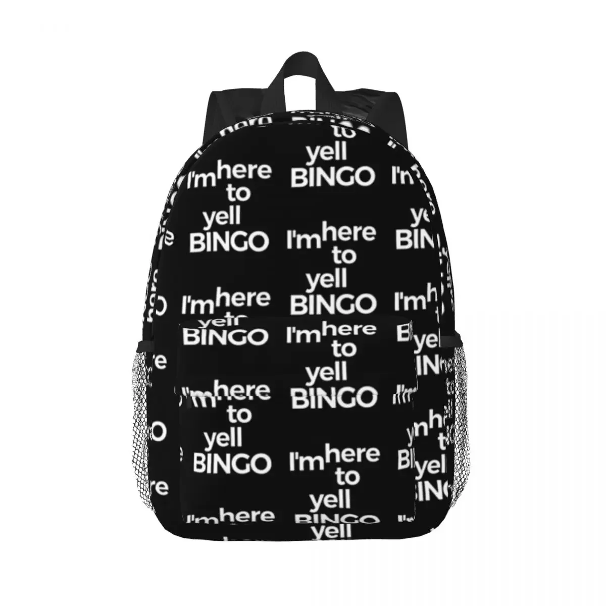 Im Here To Yell Bingo Backpacks Boys Girls Bookbag Fashion Children School Bags Travel Rucksack Shoulder Bag Large Capacity