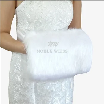 Winter-Hochzeitshandschuhe, Kunstfell-Muff, Brauthandwärmung, weicher Fäustling, individuell gestaltet