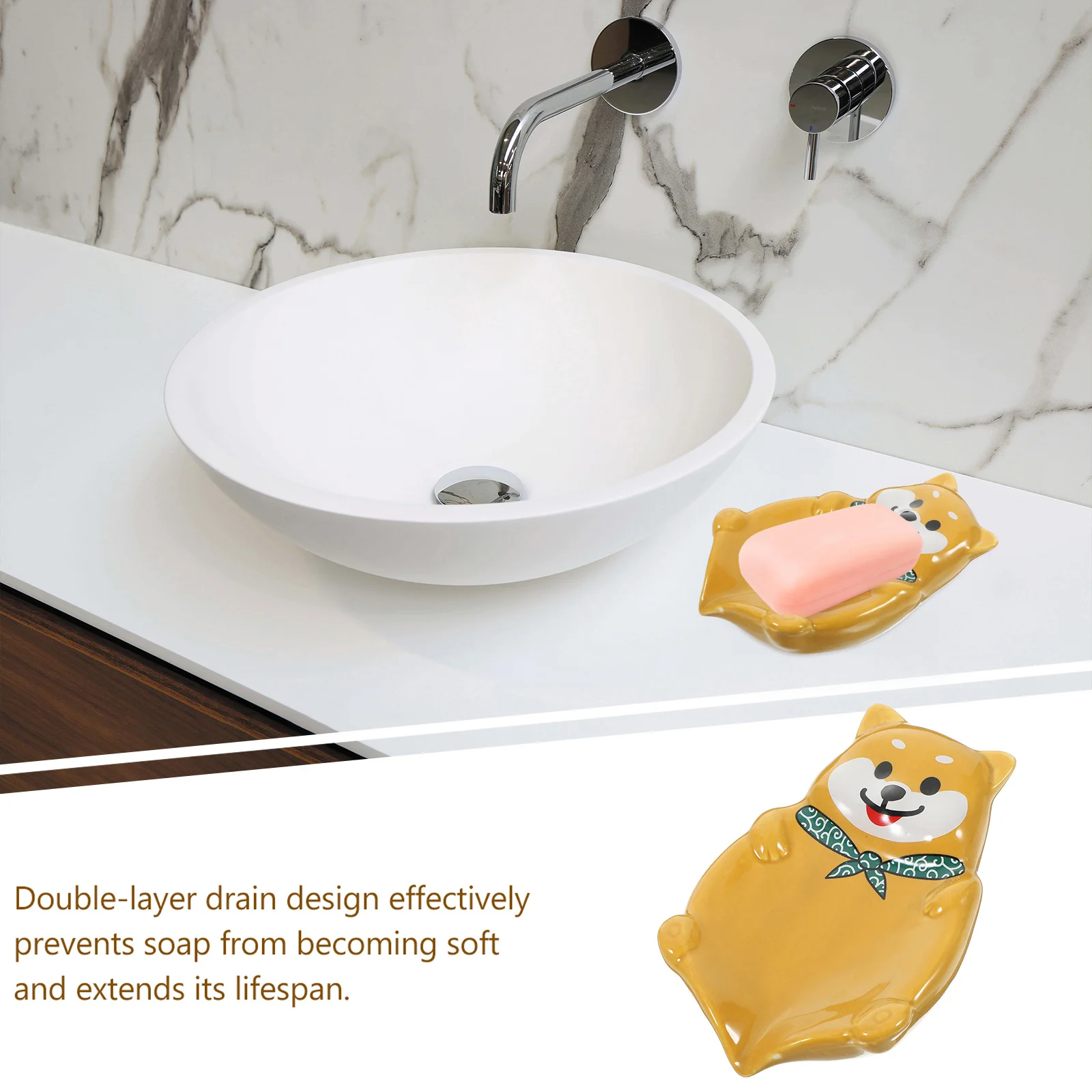 

Tray Creative Ceramic Soap Dish Dishes Bathroom Cute Holder Shower Rack Cartoon