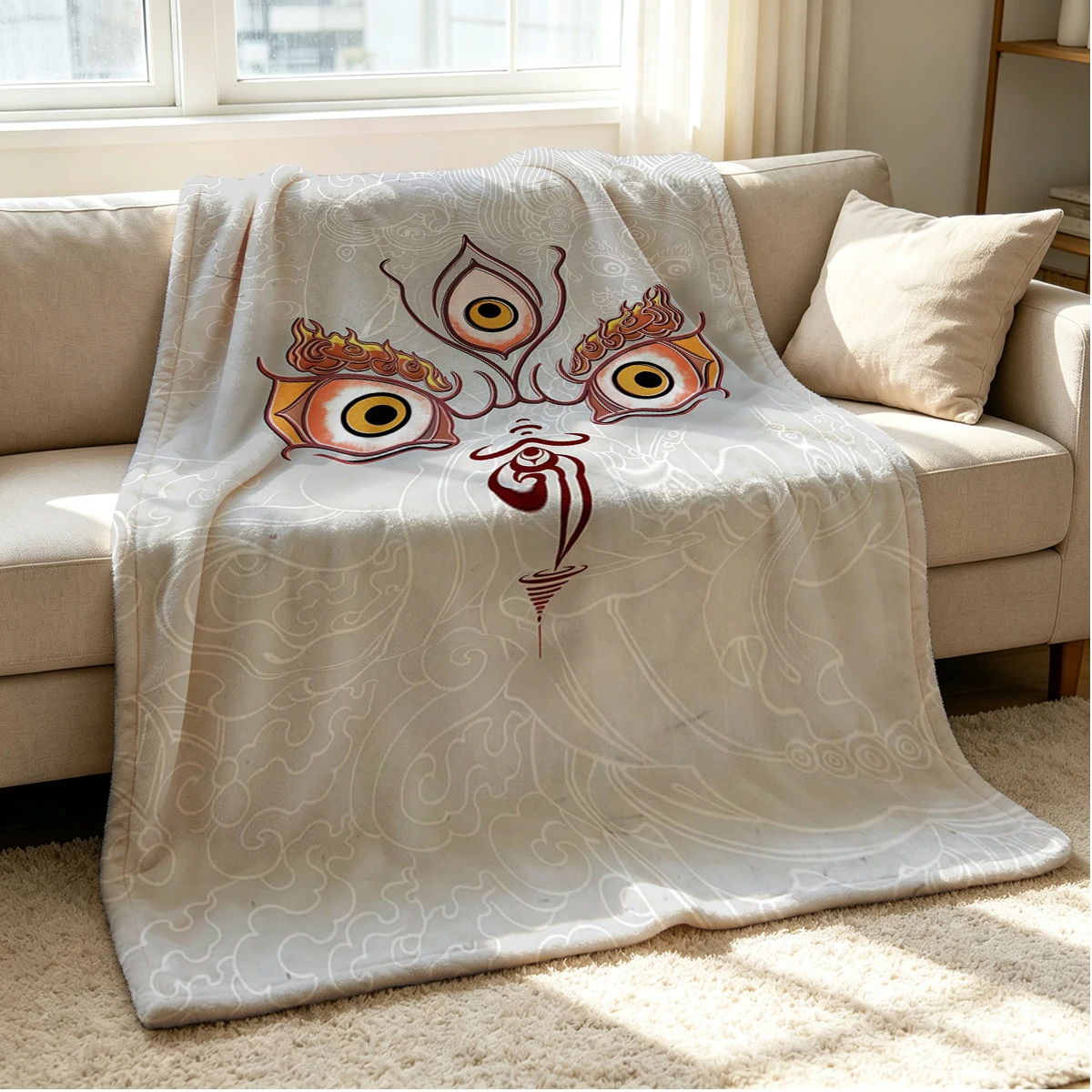 Divine Sight Flannel Blanket Warm Soft Halloween Christmas Couch Warm Cozy Decorative Decor Gift for All Season