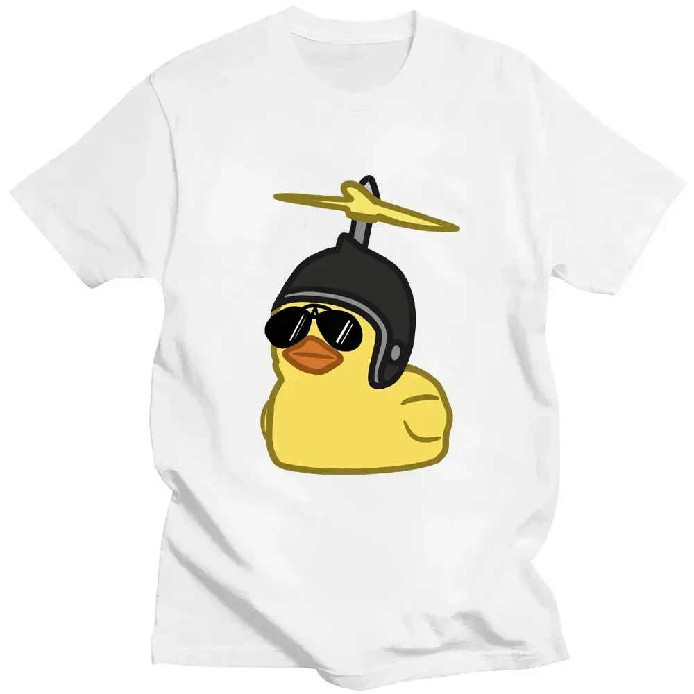 Funny Rubber Duck Sunglasses Print T Shirt Fashion Men's men's Oversized Cartoon T-Shirts Cotton Oversized T Shirts Streetwear