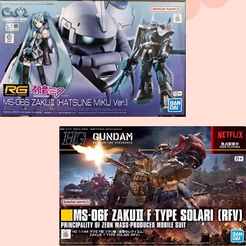 

Акриловая вывеска Bandai Original GUNDAM RG 1/144 MS-06S ZAKU HATSUNE MIKU Аниме Фигурка Сборная модель игрушки Коллекционная модель