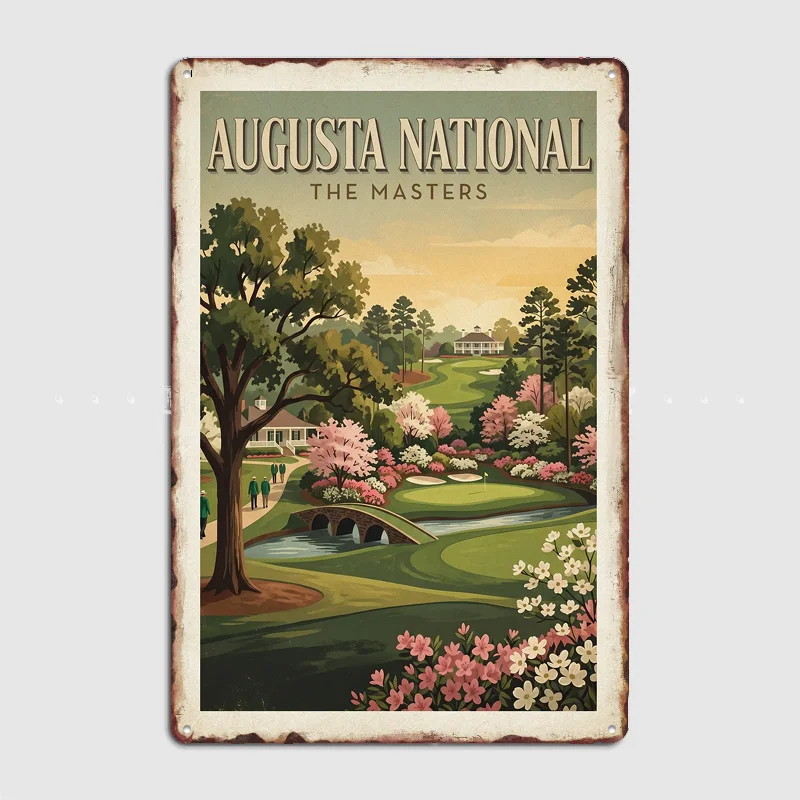 Augusta National The Masters Golf Poster Metal Posters Sign Indoor Outdoor Room Decoration Home Bar Decor Wall Decor
