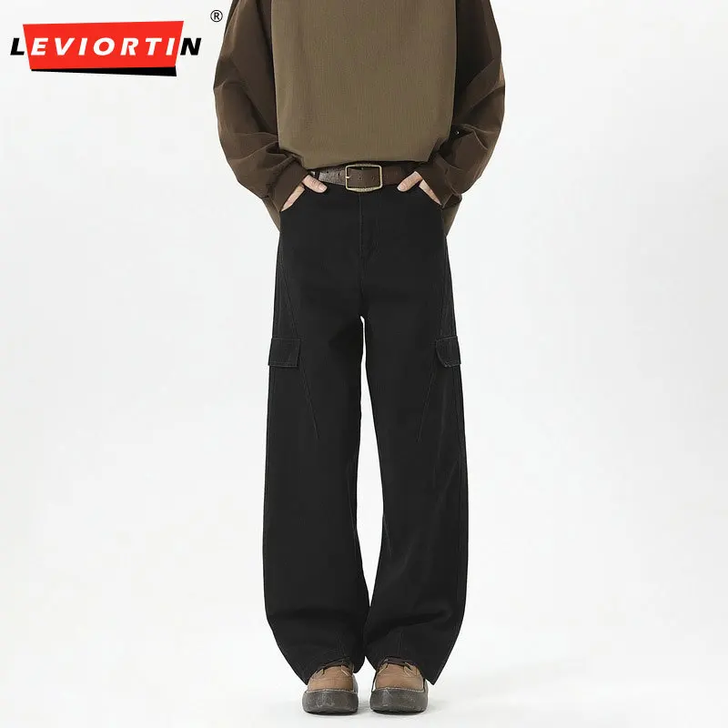 Spring style American high street casual pants with versatile design, loose and slightly flared pants, straight leg work pants