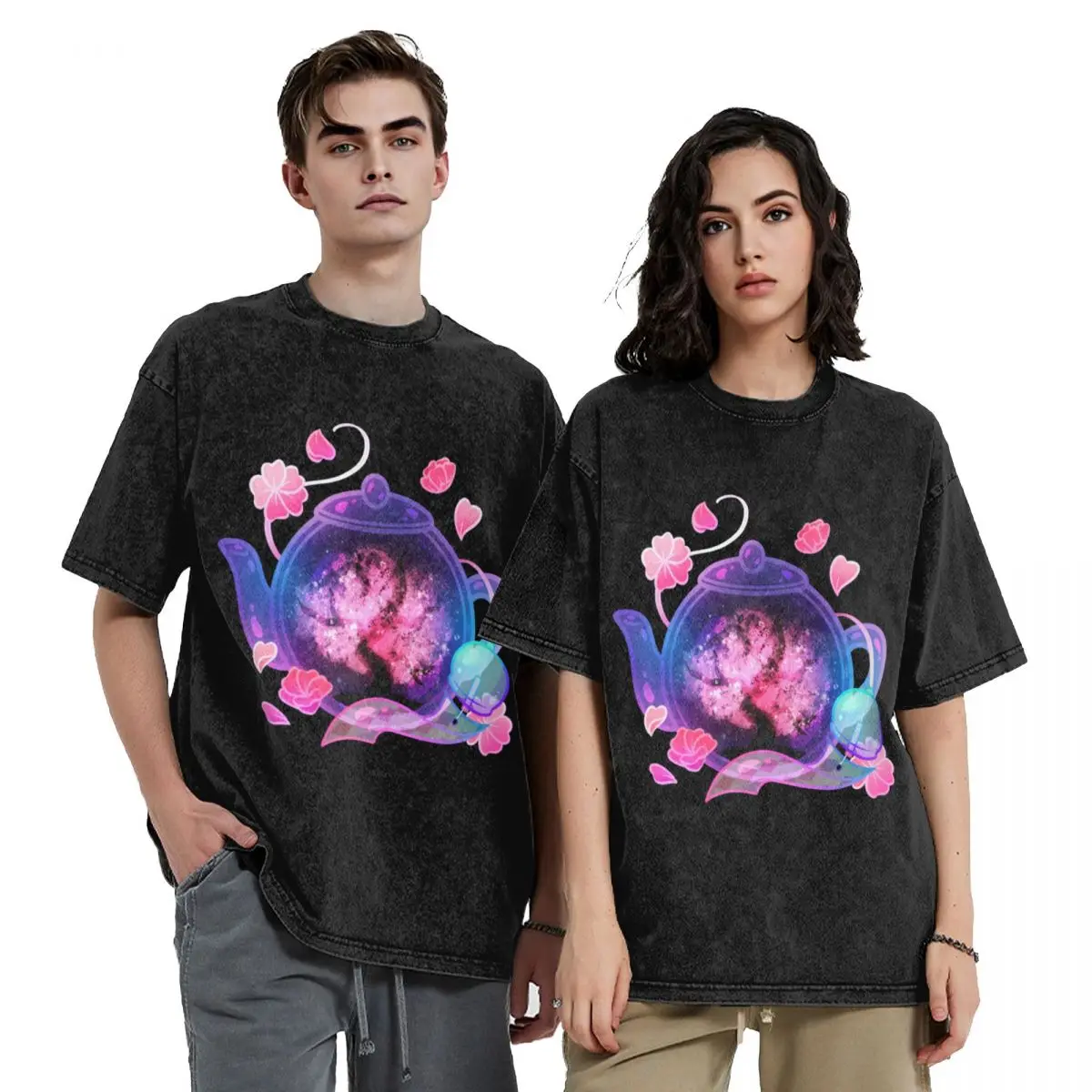 

Nighttime Sakura Teapot T-Shirt oversized graphic tee Funny t-shirts graphics for a boy clothes for men