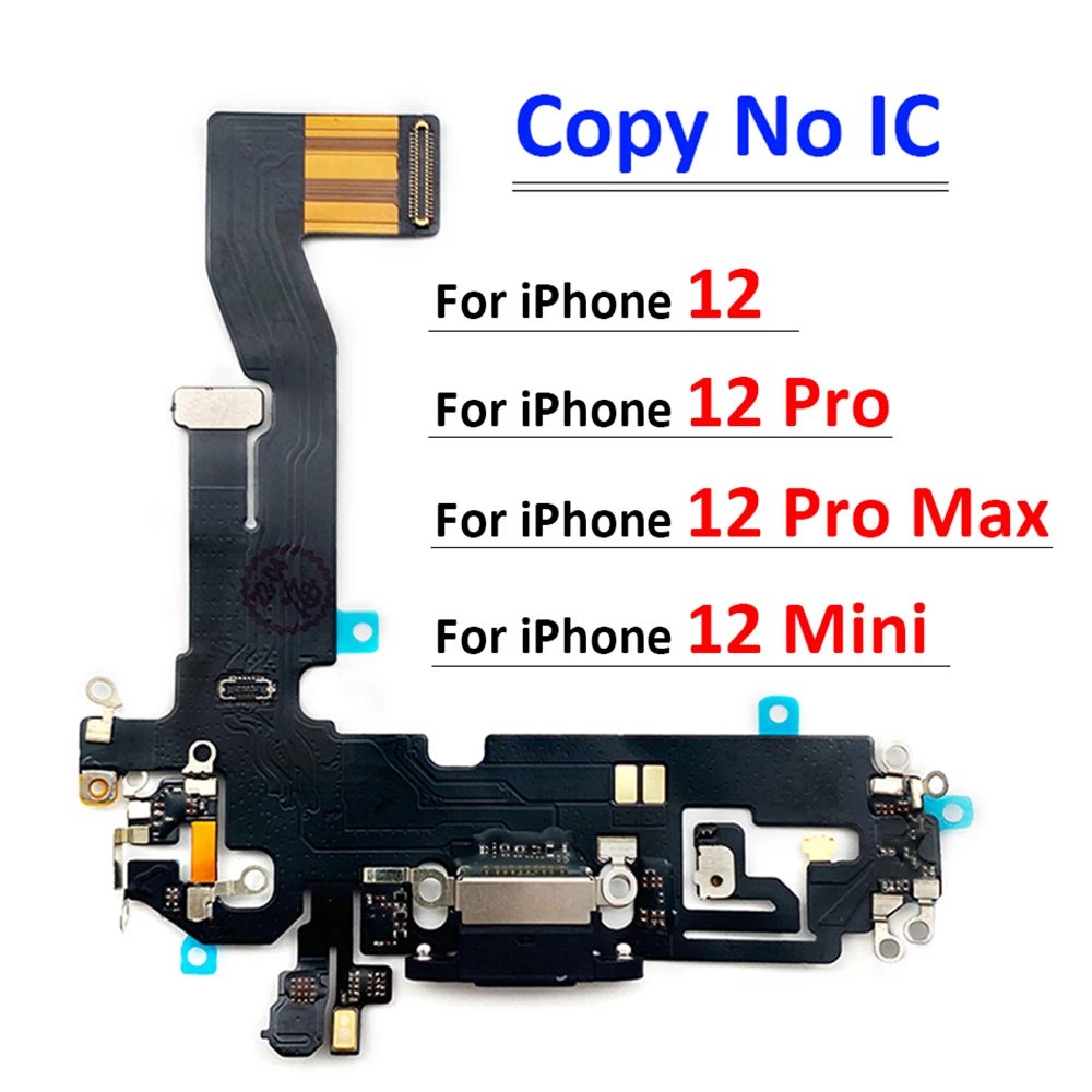 

New USB Charging Port Charger Board Flex Cable For iPhone 12 Pro 12Pro Max Dock Connector With Microphone Copy no IC