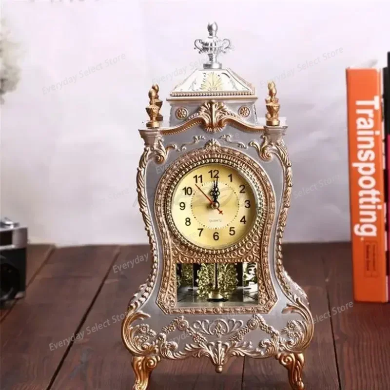 1PC 12 Songs Antique Tower Shaped Table Clocks Creative Classical Decoration Swing Clock Living Room TV Cabinet Desk Clock