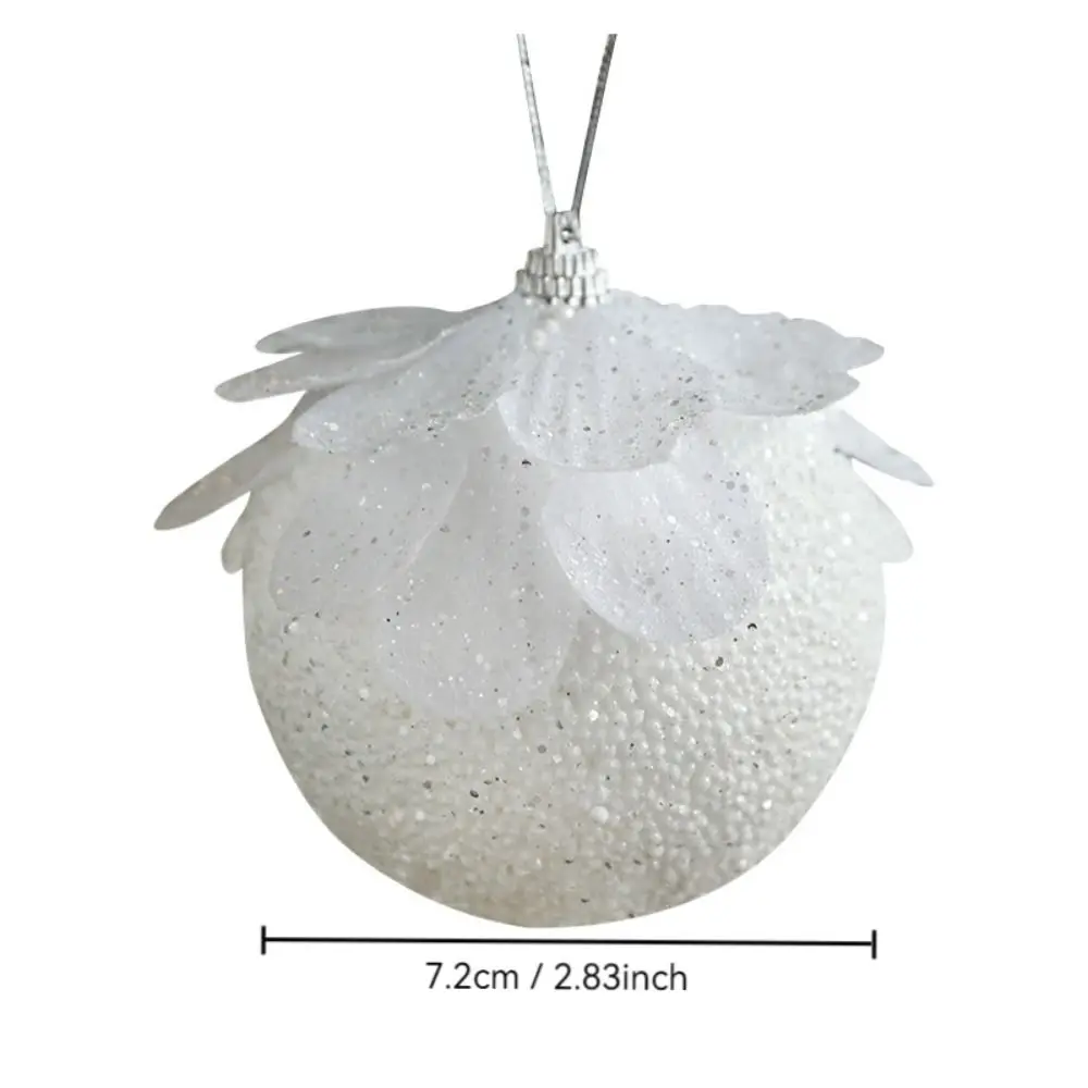 Boule de Noël en mousse de pétale blanc, décoration d'arbre de Noël, ornement pour la maison, joyeux Noël, fête, neige, Ik