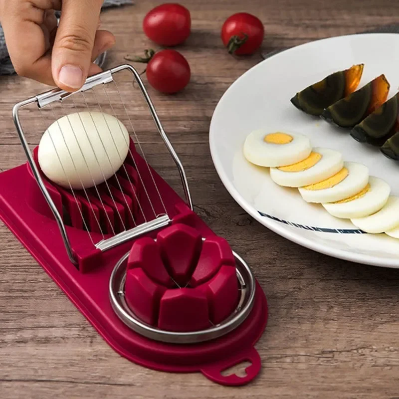 Multifunctional Egg Cutter Stainless Steel Slicer Sectioner Cutter Mold Flower-Shape Luncheon Meat Cutter Kitchen Gadgets
