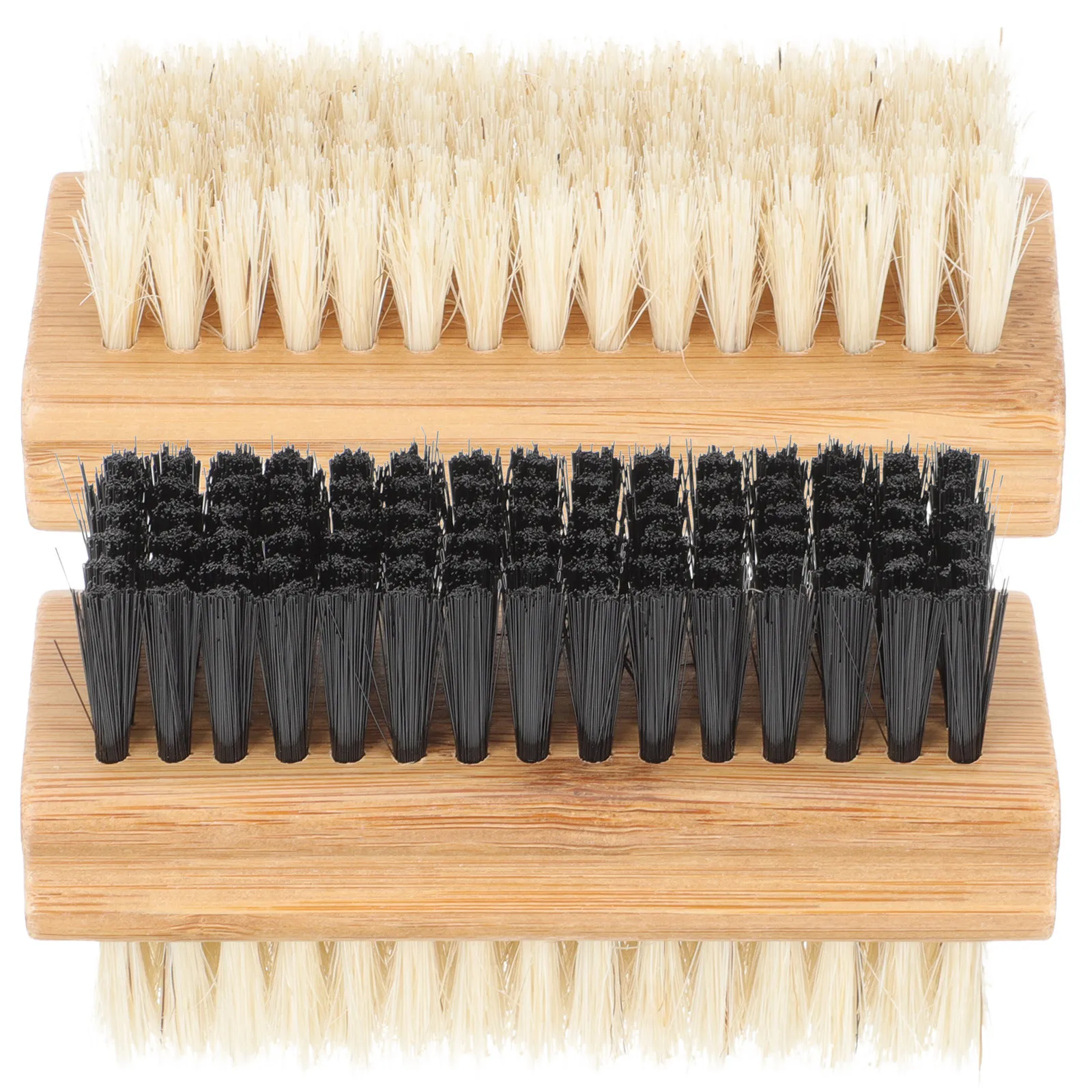 

2Pcs Bamboo Nail Brush Double-Sided Stiff Bristles Portable Household Nail Cleaner Cuticle Softener Debris Remover Multi-Use