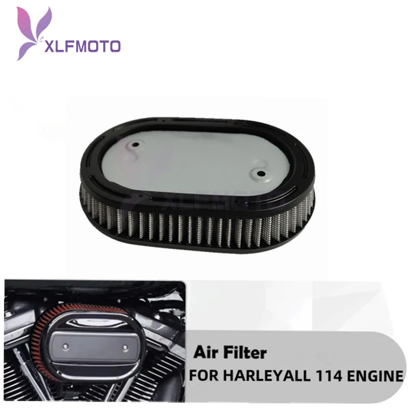 

Motorcycle Air Cleaner Black Air Filter For Harley 114 2017+ Touring Road King Street Glide Fat Bob FLTRXSE FLHTKSE FXFBS FLFBS