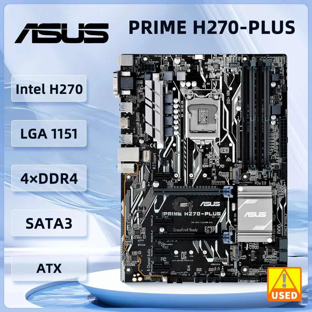 ASUS PRIME H270-PLUS Motherboard Intel H270 LGA 1151 DDR4 64GB support Core i3-6100 7300  i5-6400 i5-6600 i5-7600 Pentium G4500